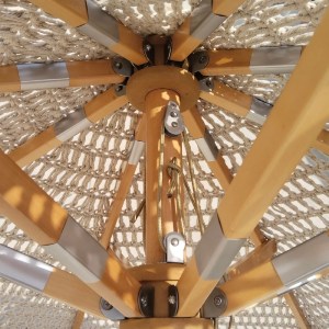 woo-44589 ΟΜΠΡΕΛΑ ΞΥΛΙΝΗ - ΟΞΙΑ Φ250CM, ΠΛΕΚΤΟ ΜΑΚΡΑΜΕ ΜΠΕΖ