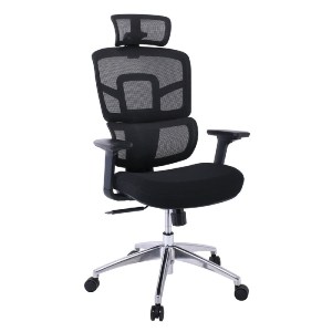 woo-44672 BF8400 ΠΟΛΥΘΡΟΝΑ ΓΡΑΦΕΙΟΥ ΔΙΕΥΘΥΝΤΗ, MESH - ΥΦΑΣΜΑ ΜΑΥΡΟ, ΒΑΣΗ ΑΛΟΥΜΙΝΙΟ