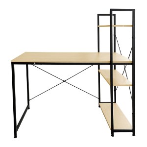 woo-45095_e-00024823_1-huge ΓΡΑΦΕΙΟ Η/Υ ΜΕ 4 ΡΑΦΙΑ ΜΕΤΑΛΛΟ ΒΑΦΗ ΜΑΥΡΟ, MELAMINE BEECH