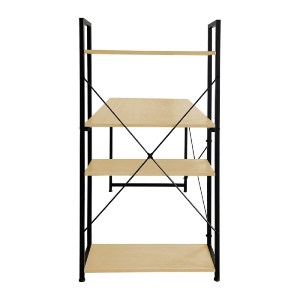 woo-45098_e-00024823_4-huge ΓΡΑΦΕΙΟ Η/Υ ΜΕ 4 ΡΑΦΙΑ ΜΕΤΑΛΛΟ ΒΑΦΗ ΜΑΥΡΟ, MELAMINE BEECH