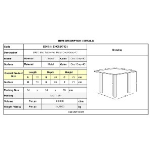 woo-45362_e-00024732_9-huge BRIO SLAT ΤΡΑΠΕΖΙ-PRO ΚΗΠΟΥ - ΒΕΡΑΝΤΑΣ, ΜΕΤΑΛΛΟ ΒΑΦΗ COOL GREY 4C