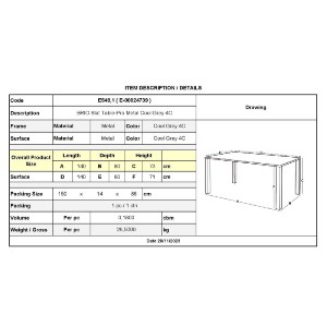 woo-45368 BRIO FLAT ΤΡΑΠΕΖΙ-PRO ΚΗΠΟΥ - ΒΕΡΑΝΤΑΣ, ΜΕΤΑΛΛΟ ΒΑΦΗ COOL GREY 4C