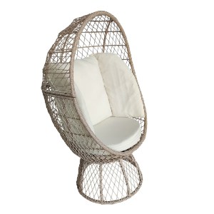 woo-46238 CROWN ΠΟΛΥΘΡΟΝΑ EGG, WICKER ΜΠΕΖ, ΜΑΞΙΛΑΡΙ ΑΣΠΡΟ