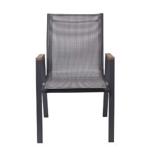 woo-46791 VIRNA ΠΟΛΥΘΡΟΝΑ ΚΗΠΟΥ ΒΕΡΑΝΤΑΣ, ΜΕΤΑΛΛΟ ΒΑΦΗ ΑΝΘΡΑΚΙ TEXTILENE ΓΚΡΙ,POLYWOOD ΦΥΣΙΚΟ