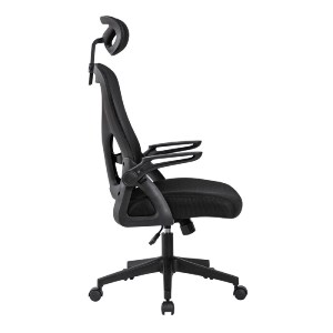 woo-46875 BF3050 ΠΟΛΥΘΡΟΝΑ ΓΡΑΦΕΙΟΥ- ΔΙΕΥΘΥΝΤΗ, MESH ΜΑΥΡΟ, ΜΠΡΑΤΣΑ UP-DOWN