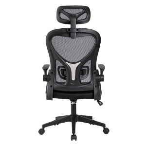 woo-46876 BF3050 ΠΟΛΥΘΡΟΝΑ ΓΡΑΦΕΙΟΥ- ΔΙΕΥΘΥΝΤΗ, MESH ΜΑΥΡΟ, ΜΠΡΑΤΣΑ UP-DOWN