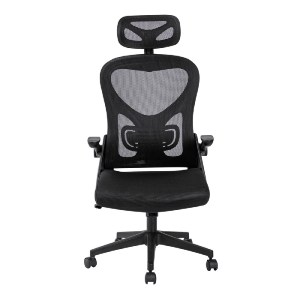 woo-46877 BF3050 ΠΟΛΥΘΡΟΝΑ ΓΡΑΦΕΙΟΥ- ΔΙΕΥΘΥΝΤΗ, MESH ΜΑΥΡΟ, ΜΠΡΑΤΣΑ UP-DOWN