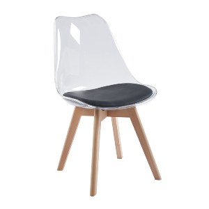 woo-46935 MARTIN ΚΑΡΕΚΛΑ ΞΥΛΟ, PET CLEAR, PU ΜΑΥΡΟ, ΜΟΝΤΑΡΙΣΜΕΝΗ ΤΑΠΕΤΣΑΡΙΑ