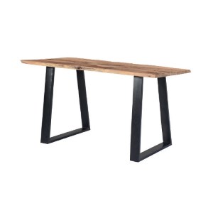 woo-46955 LIZARD-W ΤΡΑΠΕΖΙ ΚΟΥΖΙΝΑΣ - ΤΡΑΠΕΖΑΡΙΑΣ, ΜΕΤΑΛΛΟ ΒΑΦΗ ΜΑΥΡΟ, ΞΥΛΟ ΑΚΑΚΙΑ ΦΥΣΙΚΟ