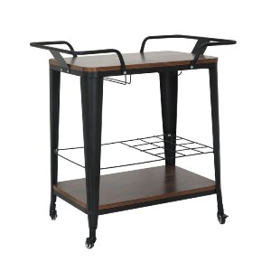 woo-46963 RELIX TROLLEY BAR-PRO ΜΕΤΑΛΛΟ ΒΑΦΗ ΜΑΥΡΟ, MDF ΑΠΟΧΡΩΣΗ ΚΑΡΥΔΙ