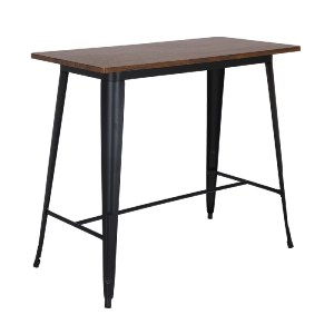 woo-46971 RELIX WOOD DARK OAK ΤΡΑΠΕΖΙ BAR-PRO, ΜΕΤΑΛΛΟ ΒΑΦΗ ΜΑΥΡΟ