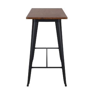 woo-46972 RELIX WOOD DARK OAK ΤΡΑΠΕΖΙ BAR-PRO, ΜΕΤΑΛΛΟ ΒΑΦΗ ΜΑΥΡΟ