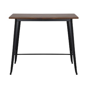 woo-46973 RELIX WOOD DARK OAK ΤΡΑΠΕΖΙ BAR-PRO, ΜΕΤΑΛΛΟ ΒΑΦΗ ΜΑΥΡΟ