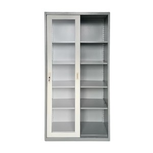 woo-47076 ΝΤΟΥΛΑΠΑ ΔΙΦΥΛΛΗ ΜΕ ΣΥΡΟΜΕΝΕΣ ΕΠΑΛΛΗΛΕΣ ΠΟΡΤΕΣ, 4 ΡΑΦΙΑ, ΜΕΤΑΛΛΟ ΒΑΦΗ ΓΚΡΙ