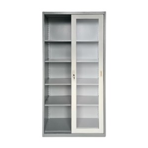 woo-47077 ΝΤΟΥΛΑΠΑ ΔΙΦΥΛΛΗ ΜΕ ΣΥΡΟΜΕΝΕΣ ΕΠΑΛΛΗΛΕΣ ΠΟΡΤΕΣ, 4 ΡΑΦΙΑ, ΜΕΤΑΛΛΟ ΒΑΦΗ ΓΚΡΙ