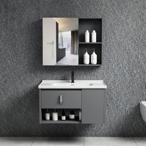woo-47107 IDEA-2 SET ΕΠΙΠΛΟ ΚΡΕΜΑΣΤΟ ΜΠΑΝΙΟΥ ΓΚΡΙ, ΚΑΘΡΕΠΤΗΣ + ΠΑΓΚΟΣ ΜΕ ΝΙΠΤΗΡΑ ΚΑΙ ΜΠΑΤΑΡΙΑ