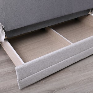 woo-47374 CAMAL ΚΑΝΑΠΕΣ – ΚΡΕΒΑΤΙ ΜΕ ΑΠΟΘΗΚΕΥΤΙΚΟ ΧΩΡΟ, 2ΘΕΣΙΟΣ ΥΦΑΣΜΑ ΓΚΡΙ ΑΝΟΙΧΤΟ