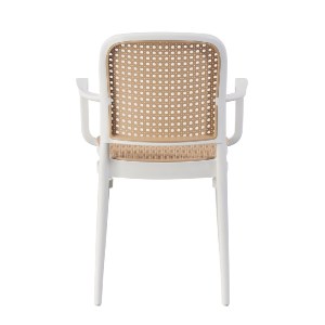 woo-47437 FLORENCE ΠΟΛΥΘΡΟΝΑ PP ΑΣΠΡΟ, PP RATTAN ΜΠΕΖ, ΣΤΟΙΒΑΖΟΜΕΝΗ