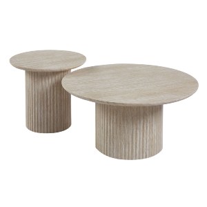 woo-47457 DIAZ SET-2 ΤΡΑΠΕΖΑΚΙΑ ΣΑΛΟΝΙΟΥ-ΚΑΘΙΣΤΙΚΟΥ, ΜDF ΑΠΟΧΡΩΣΗ NATURAL STONE