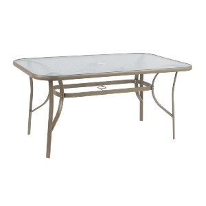 woo-47541 RIO ΤΡΑΠΕΖΙ ΚΗΠΟΥ - ΒΕΡΑΝΤΑΣ, ΜΕΤΑΛΛΟ ΒΑΦΗ ΜΠΕΖ, ΓΥΑΛΙ