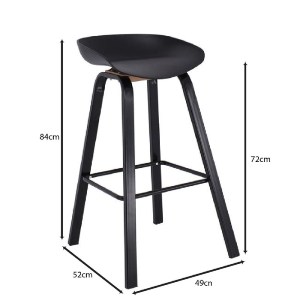 woo-48361_e-00025211_9-huge PENT ΣΚΑΜΠΟ BAR, ΜΕΤΑΛΛΟ ΒΑΦΗ ΜΑΥΡΟ, PP ΜΑΥΡΟ