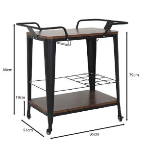 woo-48365_e-00025520_9-huge RELIX TROLLEY BAR-PRO ΜΕΤΑΛΛΟ ΒΑΦΗ ΜΑΥΡΟ, MDF ΑΠΟΧΡΩΣΗ ΚΑΡΥΔΙ