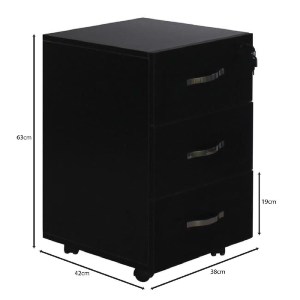 woo-50617_e-00022070_9-huge UNIT ΣΥΡΤΑΡΙΕΡΑ ΓΡΑΦΕΙΟΥ, 3 ΣΥΡΤΑΡΙΑ, ΤΡΟΧΗΛΑΤΗ, MELAMINE ΑΠΟΧΡΩΣΗ ΜΑΥΡΟ