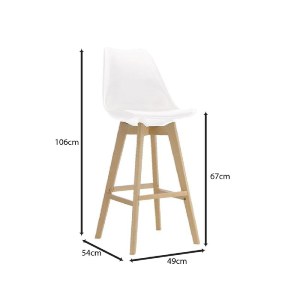 woo-50624 MARTIN ΣΚΑΜΠΟ BAR ΟΞΙΑ ΦΥΣΙΚΟ, ΚΑΘΙΣΜΑ Η.67CM, PP-PU ΑΣΠΡΟ, ΜΟΝΤΑΡΙΣΜΕΝΗ ΤΑΠΕΤΣΑΡΙΑ