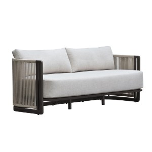 woo-50772 BOSTON LIVING SET ΣΑΛΟΝΙ ΚΑΘΙΣΤΙΚΟ ΚΗΠΟΥ - ΒΕΡΑΝΤΑΣ ALU ΑΝΘΡΑΚΙ - ΜΠΕΖ