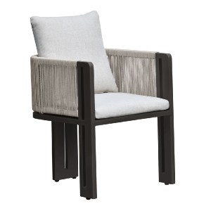 woo-50776 BOSTON DINING SET ΤΡΑΠΕΖΑΡΙΑ ΚΗΠΟΥ ΒΕΡΑΝΤΑΣ: ΤΡΑΠΕΖΙ + 6 ΠΟΛΥΘΡΟΝΕΣ ALU ΑΝΘΡΑΚΙ - ΜΠΕΖ