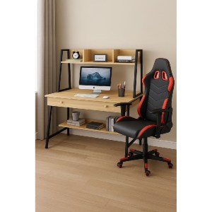 woo-50911 STUDENT-1 SET ΓΡΑΦΕΙΟ Η/Υ SONOMA - ΜΑΥΡΟ + ΠΟΛΥΘΡΟΝΑ GAMING ΜΑΥΡΟ - ΚΟΚΚΙΝΟ