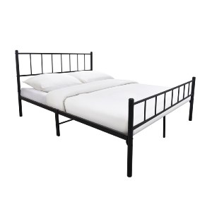 woo-50945 TIVO ΚΡΕΒΑΤΙ ΔΙΠΛΟ, ΓΙΑ ΣΤΡΩΜΑ 150X200CM, ΜΕΤΑΛΛΟ ΒΑΦΗ ΜΑΥΡΟ