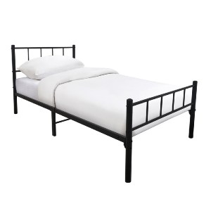 woo-50947 TIVO ΚΡΕΒΑΤΙ ΜΟΝΟ, ΓΙΑ ΣΤΡΩΜΑ 90X190CM, ΜΕΤΑΛΛΟ ΒΑΦΗ ΜΑΥΡΟ