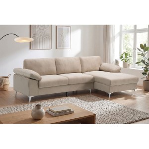 woo-51159 ALEX ΚΑΝΑΠΕΣ ΣΑΛΟΝΙΟΥ ΚΑΘΙΣΤΙΚΟΥ ΑΡΙΣΤΕΡΗ ΓΩΝΙΑ, ΥΦΑΣΜΑ ΜΠΕΖ VELURE