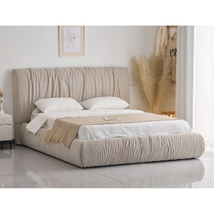 woo-51230 TOKYO ΚΡΕΒΑΤΙ ΔΙΠΛΟ, ΓΙΑ ΣΤΡΩΜΑ 160X200CM, ΥΦΑΣΜΑ ΜΠΕΖ