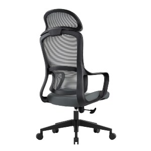 woo-51276 BF3010 ΠΟΛΥΘΡΟΝΑ ΓΡΑΦΕΙΟΥ ΔΙΕΥΘΥΝΤΗ, MESH ΜΑΥΡΟ, ΥΦΑΣΜΑ ΓΚΡΙ