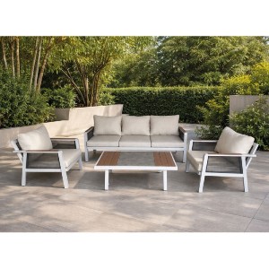 woo-51301 TORO SET ΣΑΛΟΝΙ ΚΗΠΟΥ 4ΤΕΜ, ALU ΑΣΠΡΟ, ROPE WICKER ΑΝΘΡΑΚΙ , POLYWOOD ΦΥΣΙΚΟ, ΜΑΞ.ΕΚΡΟΥ