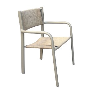 woo-51309 DENVER ΠΟΛΥΘΡΟΝΑ DINING ΣΤΟΙΒΑΖΟΜΕΝΗ, ΑΛΟΥΜΙΝΙΟ - ROPE WICKER ΜΠΕΖ