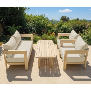 woo-51319 FLORIDA LIVING SET ΣΑΛΟΝΙ ΚΑΘΙΣΤΙΚΟ ΚΗΠΟΥ-ΒΕΡΑΝΤΑΣ (4Τ), ACACIA, ΜΑΞΙΛΑΡΙΑ ΜΠΕΖ