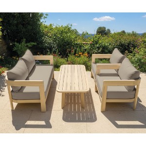woo-51321 FLORIDA LIVING SET ΣΑΛΟΝΙ ΚΑΘΙΣΤΙΚΟ ΚΗΠΟΥ-ΒΕΡΑΝΤΑΣ (4Τ), ACACIA, ΜΑΞΙΛΑΡΙΑ CAPPUCCINO