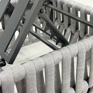 woo-51341 MAJORCA ΞΑΠΛΩΣΤΡΑ, ΑΛΟΥΜΙΝΙΟ ΜΕ OLEFIN ROPE ΓΚΡΙ, ΜΑΞΙΛΑΡΙ ΑΝΟΙΧΤΟ ΓΚΡΙ