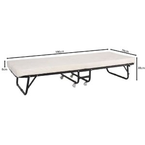 woo-51358_e-00026403_9-huge SPAN ΚΡΕΒΑΤΙ ΠΤΥΣΣΟΜΕΝΟ ΒΟΗΘΗΤΙΚΟ ΜΕΤΑΛΛΟ ΒΑΦΗ ΜΑΥΡΟ, ΣΤΡΩΜΑ 8CM FOAM