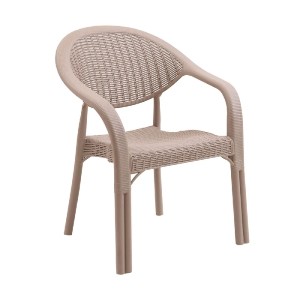 woo-51393 BAMBOO PRO ΠΟΛΥΘΡΟΝΑ ΚΗΠΟΥ - ΒΕΡΑΝΤΑΣ ΣΤΟΙΒΑΖΟΜΕΝΗ, PP-UV (RATTAN LOOK) CAPPUCCINO