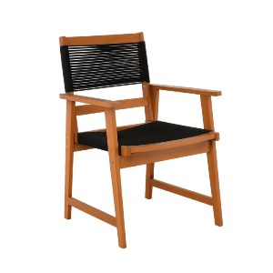 woo-51579 SPRING DINING ΠΟΛΥΘΡΟΝΑ ΒΕΡΑΝΤΑΣ - ΚΗΠΟΥ, ΞΥΛΟ ΑΚΑΚΙΑ ΦΥΣΙΚΟ, ROPE WICKER ΜΑΥΡΟ