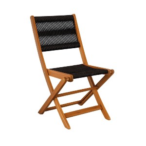 woo-51585 SPRING ΚΑΡΕΚΛΑ ΠΤΥΣΣΟΜΕΝΗ ΒΕΡΑΝΤΑΣ - ΚΗΠΟΥ, ΞΥΛΟ ΑΚΑΚΙΑ ΦΥΣΙΚΟ, ROPE WICKER ΜΑΥΡΟ