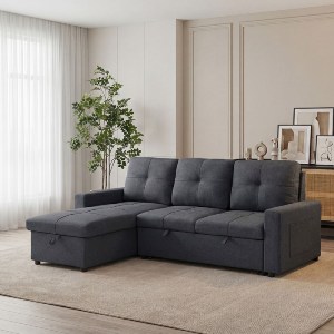 woo-51642 MONTREAL-S ΚΑΝΑΠΕΣ - ΚΡΕΒΑΤΙ ΓΩΝΙΑ ΑΝΑΣΤΡΕΨΙΜΗ ΜΕ ΧΩΡΟ ΑΠΟΘΗΚΕΥΣΗΣ,ΥΦΑΣΜΑ ΑΝΘΡΑΚΙ