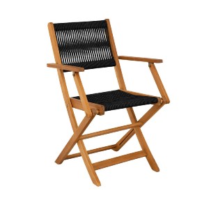 woo-51644 SPRING ΠΟΛΥΘΡΟΝΑ ΠΤΥΣΣΟΜΕΝΗ ΒΕΡΑΝΤΑΣ - ΚΗΠΟΥ, ΞΥΛΟ ΑΚΑΚΙΑ ΦΥΣΙΚΟ, ROPE WICKER ΜΑΥΡΟ