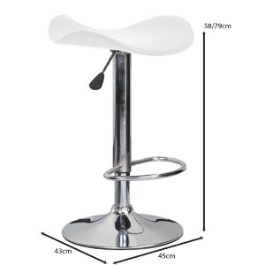woo-51911_e-00013757_9-huge SADDLE ΣΚΑΜΠΟ BAR, ΒΑΣΗ ΧΡΩΜΙΟ, PVC ΑΣΠΡΟ, ΡΥΘΜΙΣΗ ΥΨΟΥΣ, ΠΕΡΙΣΤΡΕΦΟΜΕΝΟ