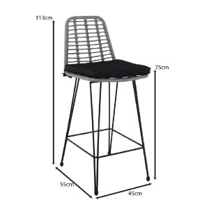 woo-52018_e-00026207_9-huge SALSA ΣΚΑΜΠΟ BAR-PRO ΜΕ ΠΛΑΤΗ, ΜΕΤΑΛΛΟ ΒΑΦΗ ΜΑΥΡΟ - WICKER ΓΚΡΙ, ΜΕ ΜΑΞΙΛΑΡΙ ΜΑΥΡΟ