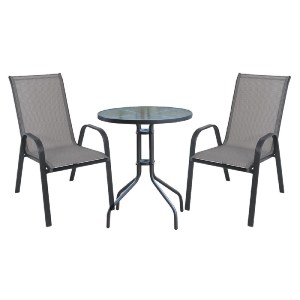 woo-52295_e-00024921_1-huge RIO SET ΚΗΠΟΥ - ΒΕΡΑΝΤΑΣ: ΤΡΑΠΕΖΙ + 2 ΠΟΛΥΘΡΟΝΕΣ ΜΕΤΑΛΛΟ ΒΑΦΗ ΑΝΘΡΑΚΙ, TEXTILENE ΓΚΡΙ